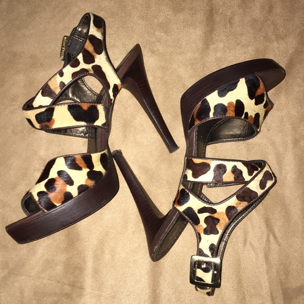 Ricarelly Made in Brazil leopard skin 4 1/2 heels